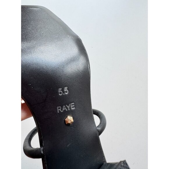NWOB RAYE Etienne Black Leather Strappy Square Toe Block Heel Sandals, Size 5.5 - Picture 10 of 11